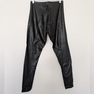 Commando Black Faux Leather Leggings Sz Xl